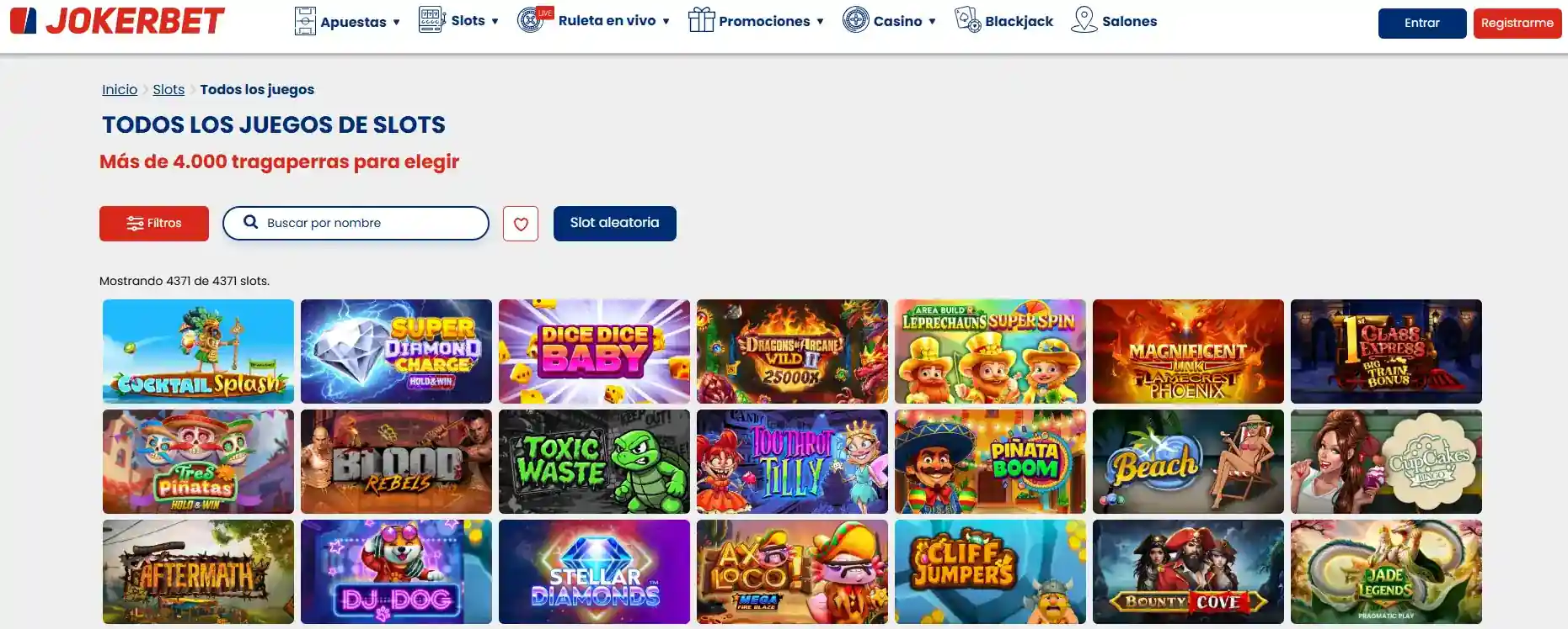 Lobby de juegos de JOKERBET