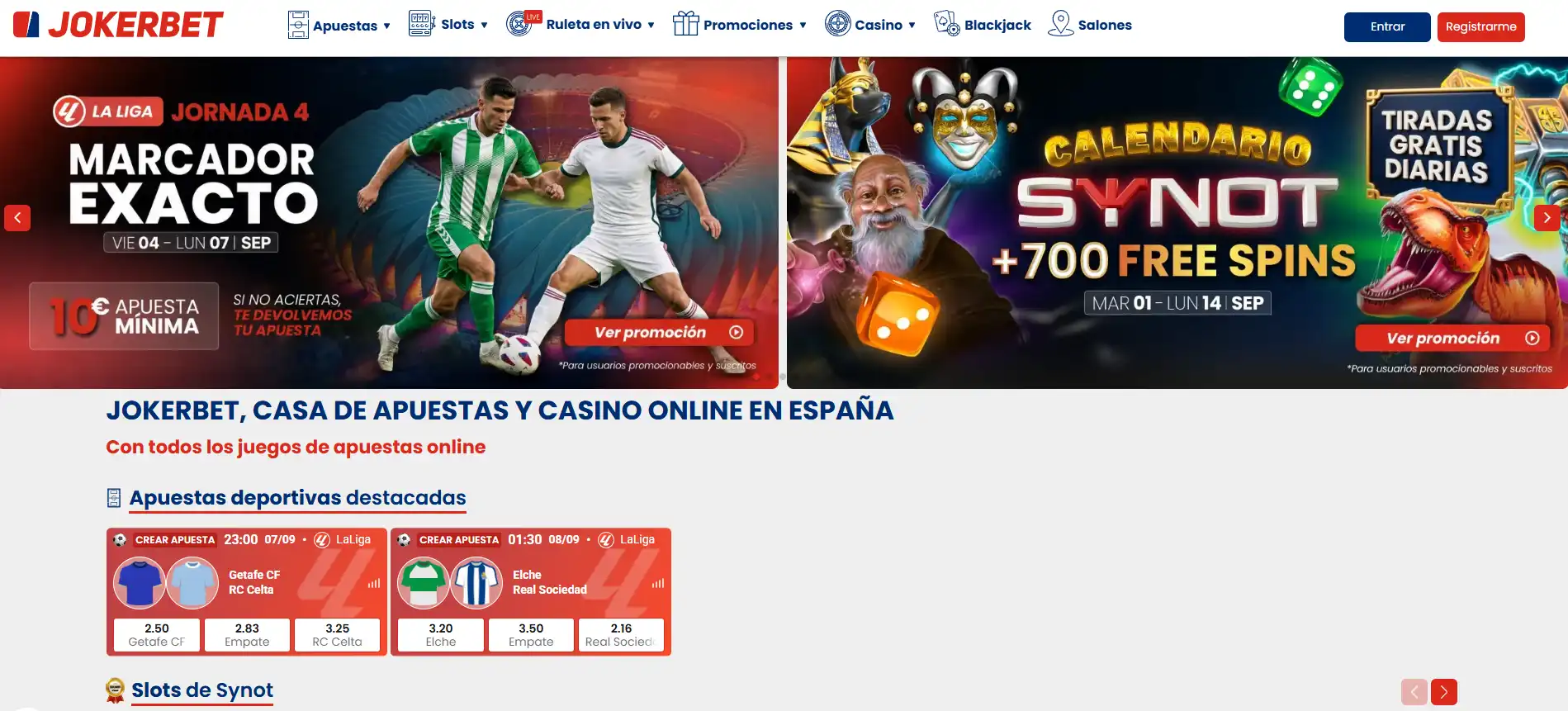 Cabecera oficial de JOKERBET.es